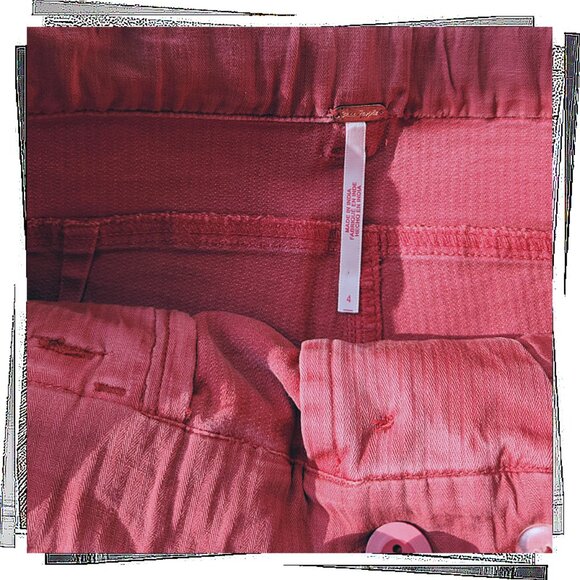 Berry Color High Waisted Belted Shorts (4) by Free People - Picture 5 of 5